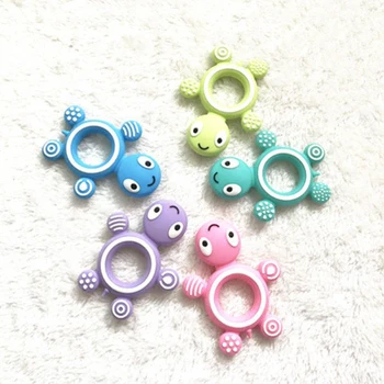 

Silicone Baby Teethers Turtle 1PC Food Grade Tortoise Silicone Tiny Rod Children's Goods Nurse Gift Baby Teether Bite Bites Toys