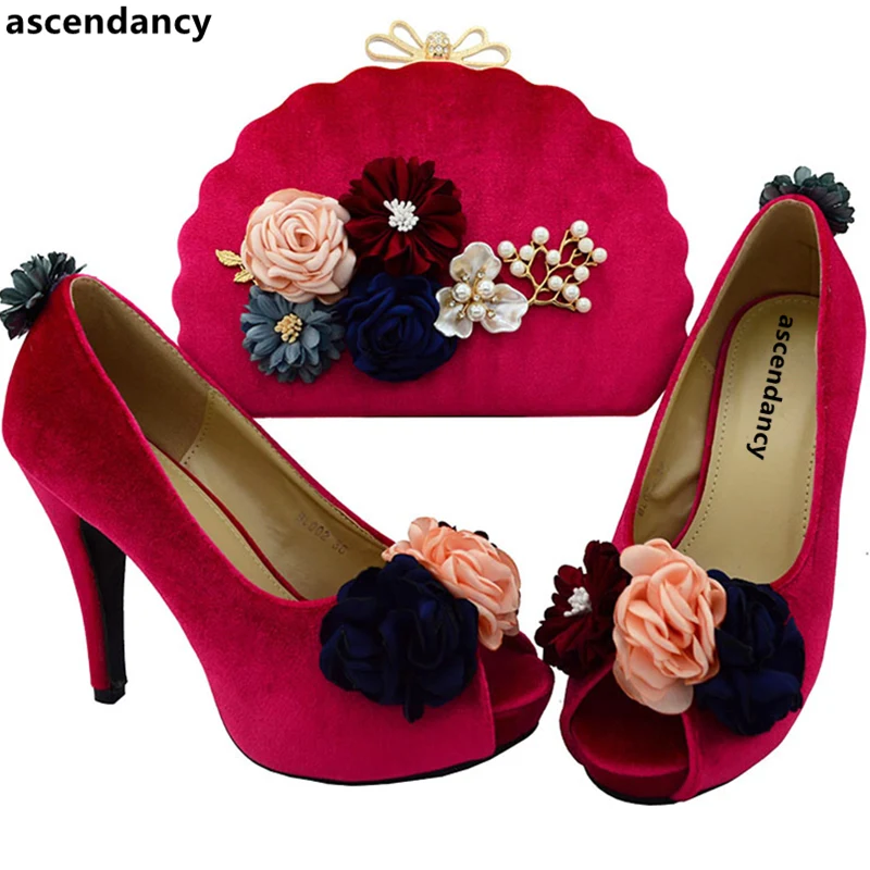 

Latest Fuchsia Color Women Shoes and Bag Set In Italy Italian Matching Shoe and Bag Set for Wedding Matching Shoes and Bag Set