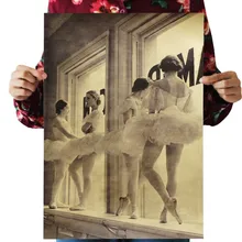 Ballet filles dans le reste Vintage papier Kraft classique film affiche carte école mur Garage décoration Art rétro impressions