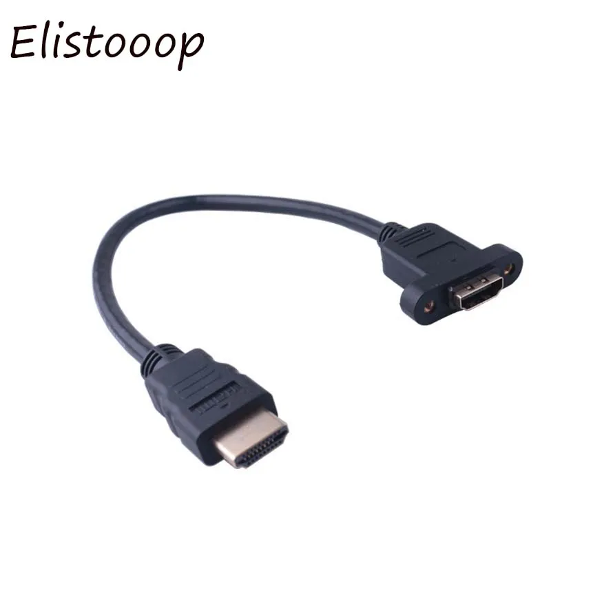 Elistooop 30 см позолоченный HDMI Удлинительный кабель штекер гнездо с винтовой панелью
