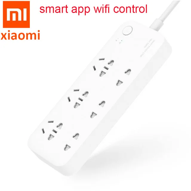 

Original Xiaomi Mijia Smart Power Strip Intelligent 6 Ports WiFi Wireless Remote Power on/off with Phone Mi APP Control 2500W