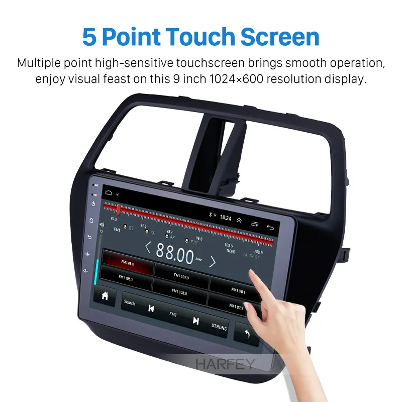 Best Harfey Car Radio GPS Android 8.1 HD 9" for Suzuki S-Cross SX4 2014-2017 Multimedia Player Bluetooth support OBD2 DVR 3G WIFI SWC 1
