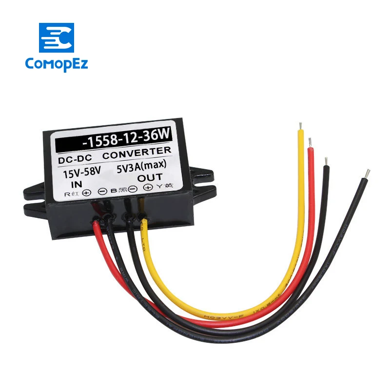 

Dc Dc Converter 12V 24V 36V to 12V IP67 Waterproof Voltage Converters Power Supply 15-58V to 12V Step Down Buck Module