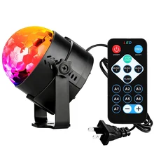 7 цветов диско шар звук активированный Вращающийся проектор магический сценический светильник ing эффект лампы RGB светодиодный музыкальный KTV светильник для рождественской вечеринки