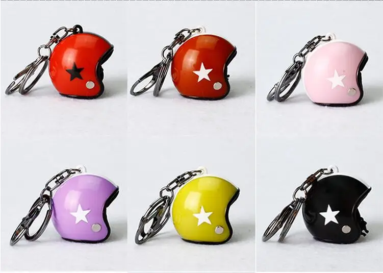 

new 10 PCS New Motorcycle Helmets Key chain Women men Cute Safety Helmet Car Keychain Bags Hot Key Ring gift Jewelry