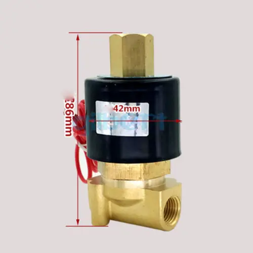 DC12/24 V AC110/220 V 1/" BSPP 14W нормально открытый порт потока 2,5 мм латунный воздушный газ, масло, вода Соленоидный клапан