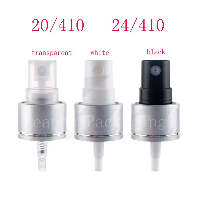 

20 / 410 24 / 410 Non spill silver gold aluminum collar mist spray pump for cosmetic bottle , metal perfume pump fine sprayer