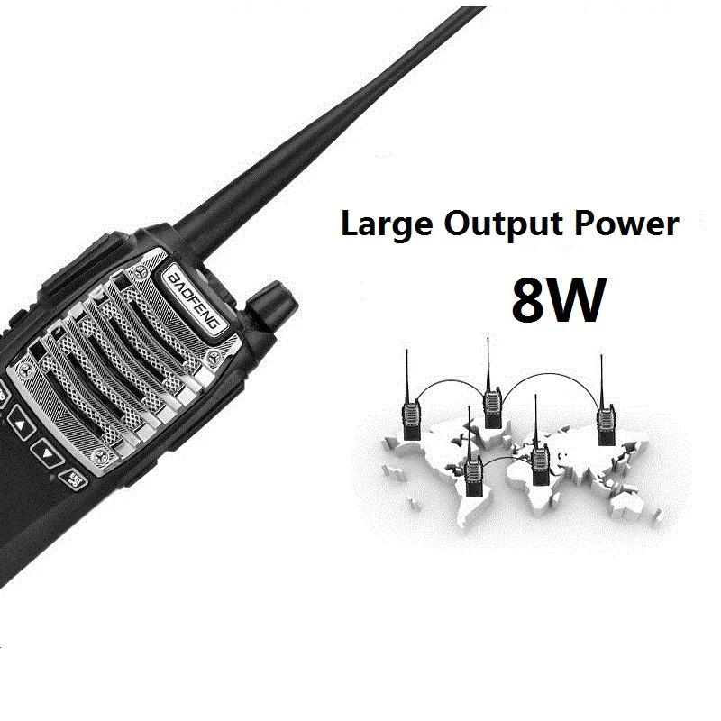 2 шт. BaoFeng 8 Вт UV 8D рация 10 км двойной PTT 2800 мАч UHF портативный CB Ham Радио коммуникатор