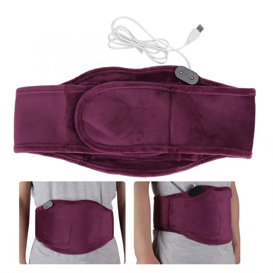 

Pain Relief USB Electric Heating Waist Belt Uterus Abdomen Warm Massage Brace Belt Pain Relief Corrector