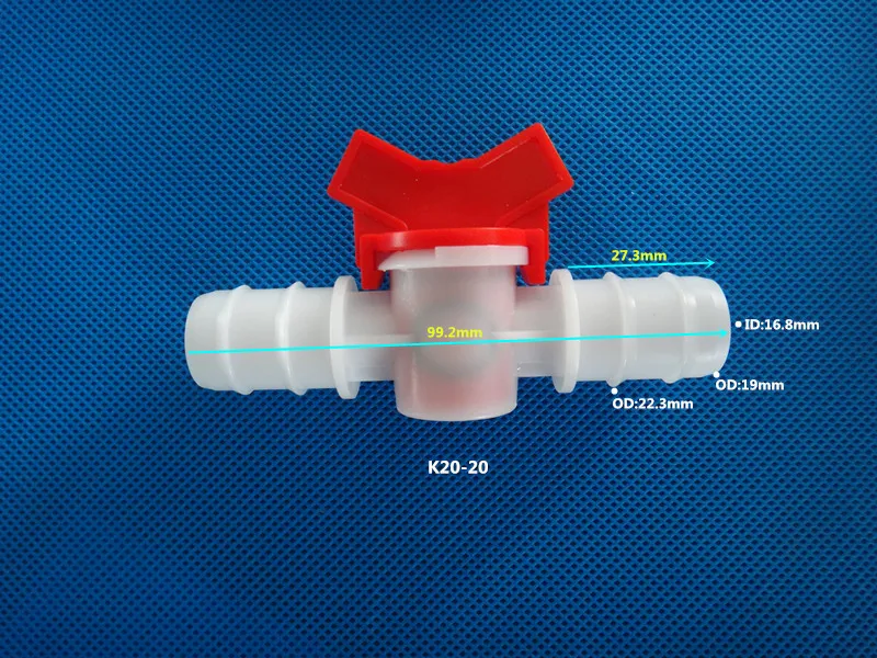 2 шт. 12/16/20/25/32 мм barb пластиковый водяной клапан штуцера кран оросительный кран шланг клапан разъем капельного полива и орошения фитинги