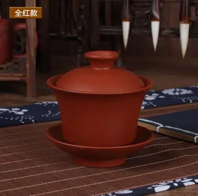 6 моделей высокого качества чайный набор элегантный Gaiwan китайский чайные кружки фиолетовая глина tureen 120 мл крышка соусница для тарелки чайная чашка для заварки Исин Чайник - Цвет: 1