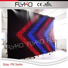 P9 украшения свадебной сцены фон 3x4 м высокой четкости светодиодные тканевые светодиодные фонари видео ненесущая стена