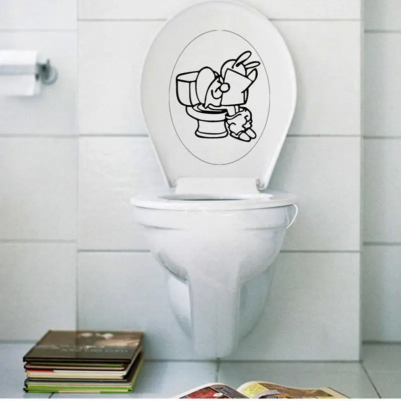 Creative bathroom wall stickers Bathroom Toilet Sticker Art Vinyl door