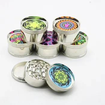 

1PC Creative Luminous 53mm 3 Layers Metal Herb Grinder Smoking Crusher Herbal Spice Pollen Hand Muller Tobacco Grinder