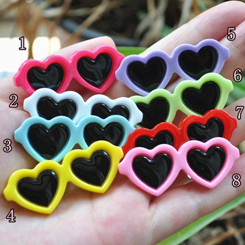 

Jewelry Materials For Hair Accessory 24pcs Mixed 47*19mm Kawaii Flat Back Resin Combine Wtih Glass Cabochons Adorable Sunglasses