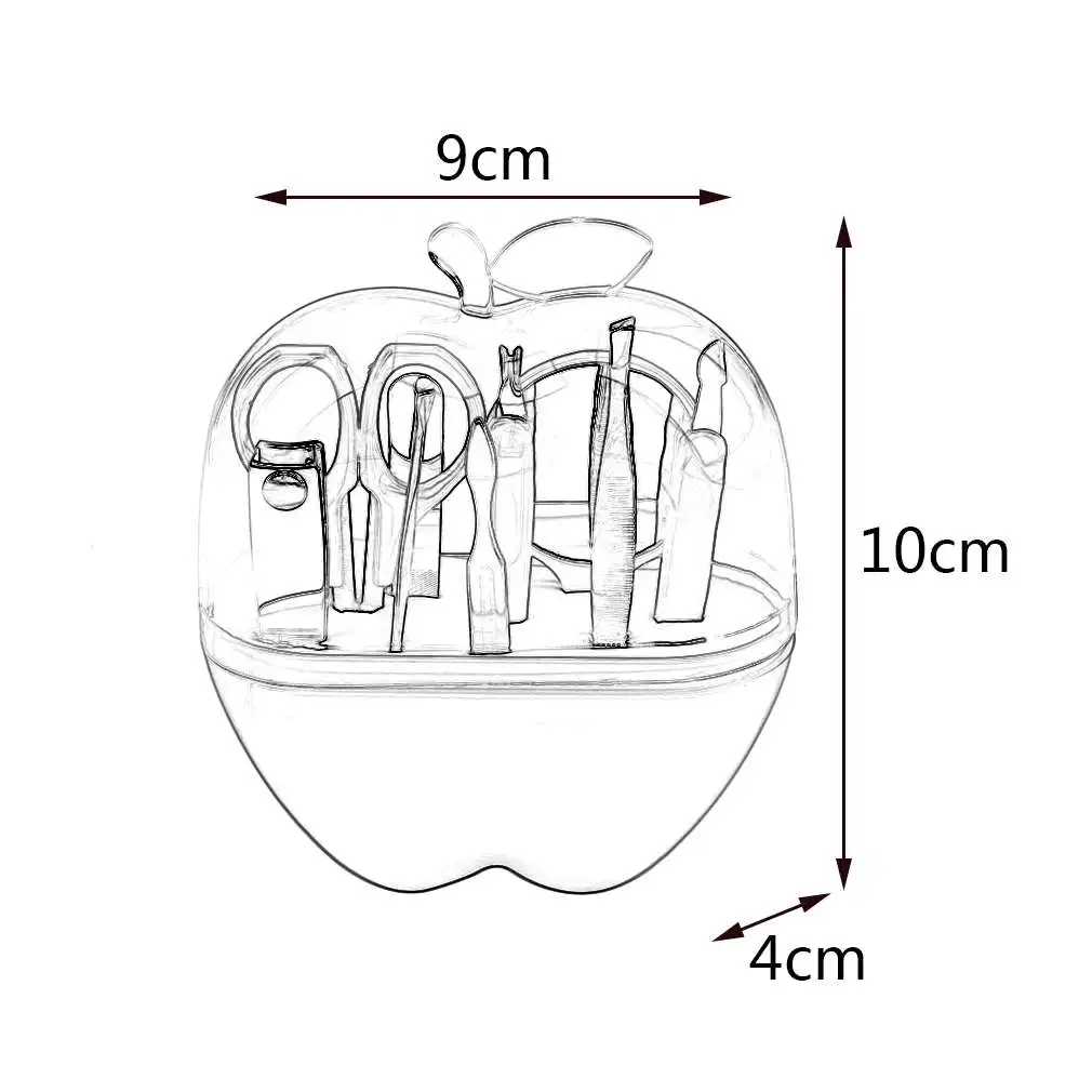 Новинка 4 цвета яблоки Форма 9 шт./компл. Нержавеющая сталь маникюрный набор ножницы для ногтей набор кисточек для макияжа инструмент для путешествий средство для ухода за ногтями