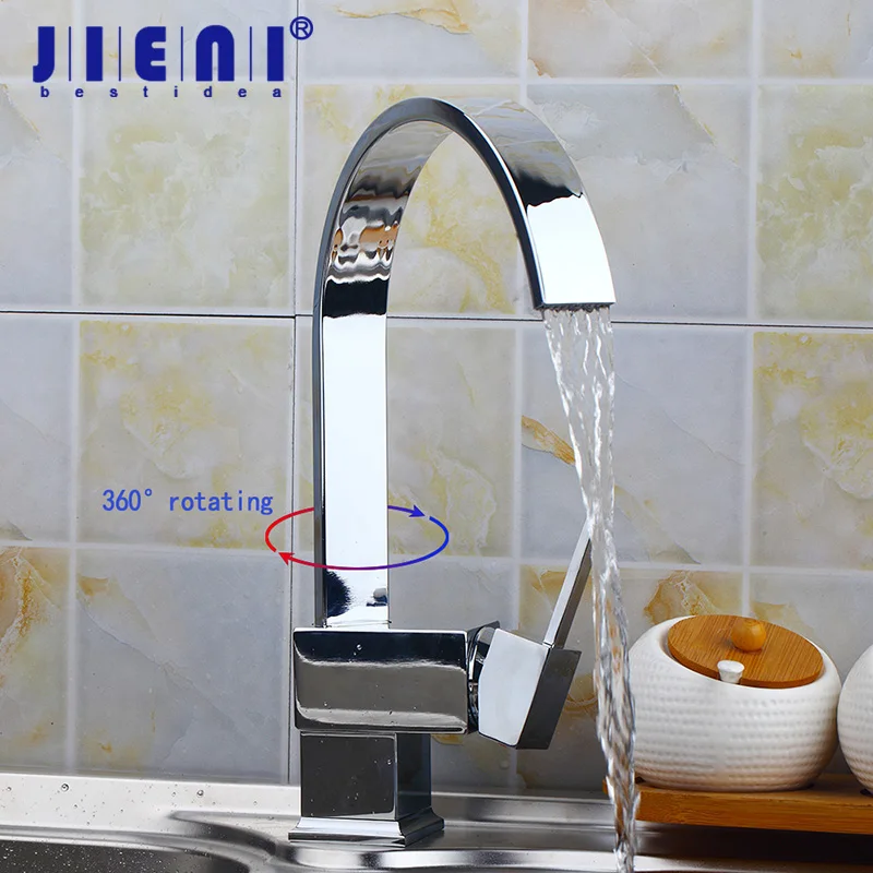 Кухонный Смеситель JIENI из нержавеющей стали хромированный полированный
