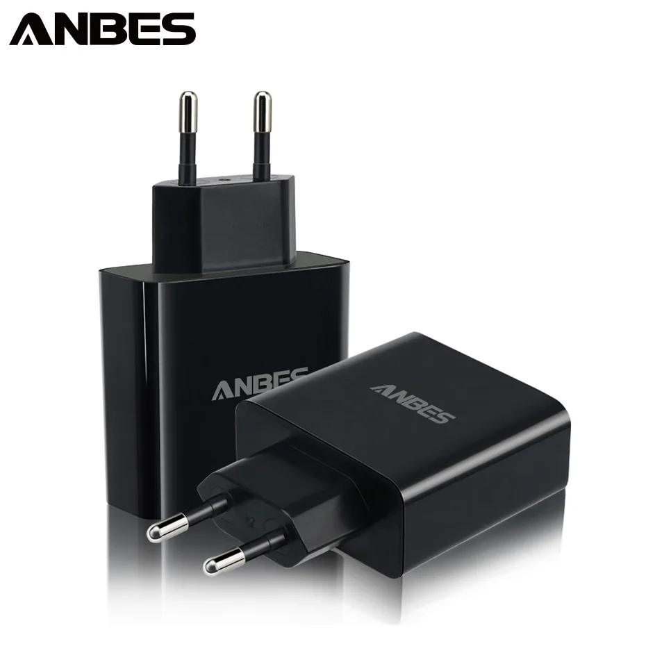 ANBES USB зарядное устройство 5 В 3.4A ЕС вилка быстрая стена 3 адаптер для iPhone 7 8 плюс