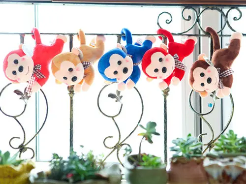 monkey plush pendant toy key chain gift animal soft 12
