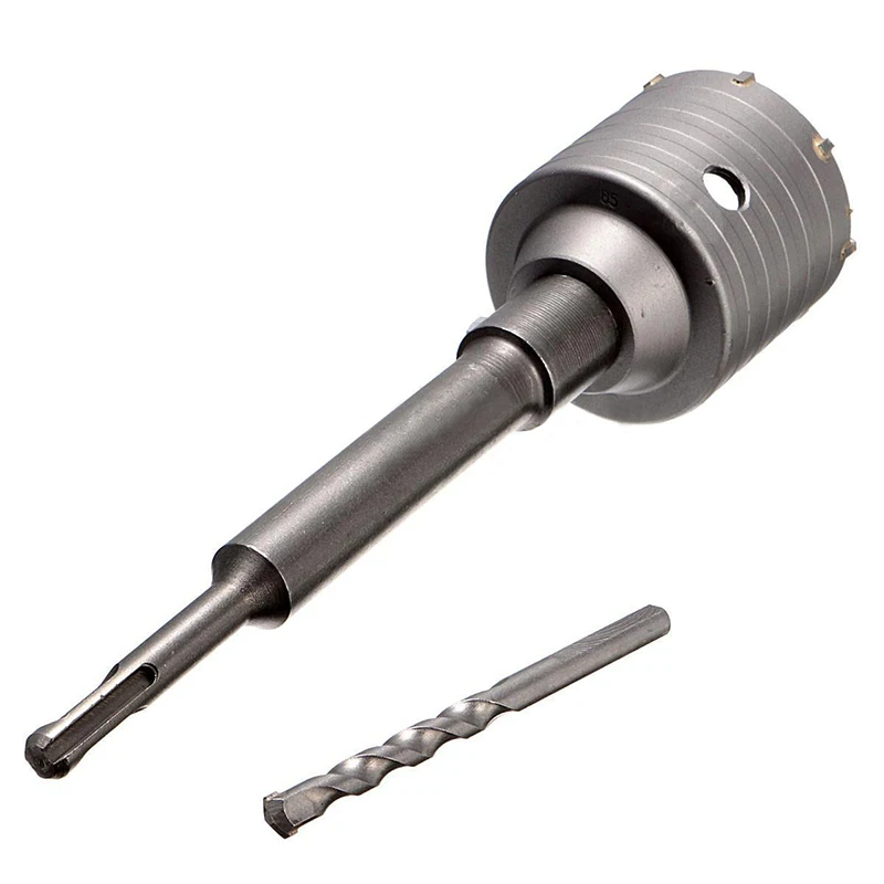 4pcs/set 65mm x Concrete Drill Bit Wall Hole Saw Cutter Set Brick Cement Stone 200mm Rod