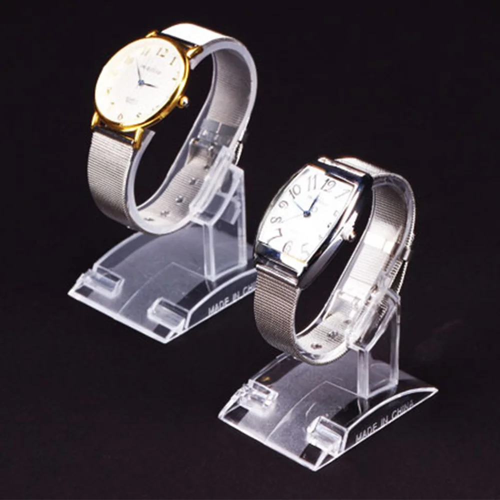 

10pcs/lot Watch Display Transparent Plastic Wrist Store Show Stand Shop Retail High Quality Plastic Jewelry Display Best Gift