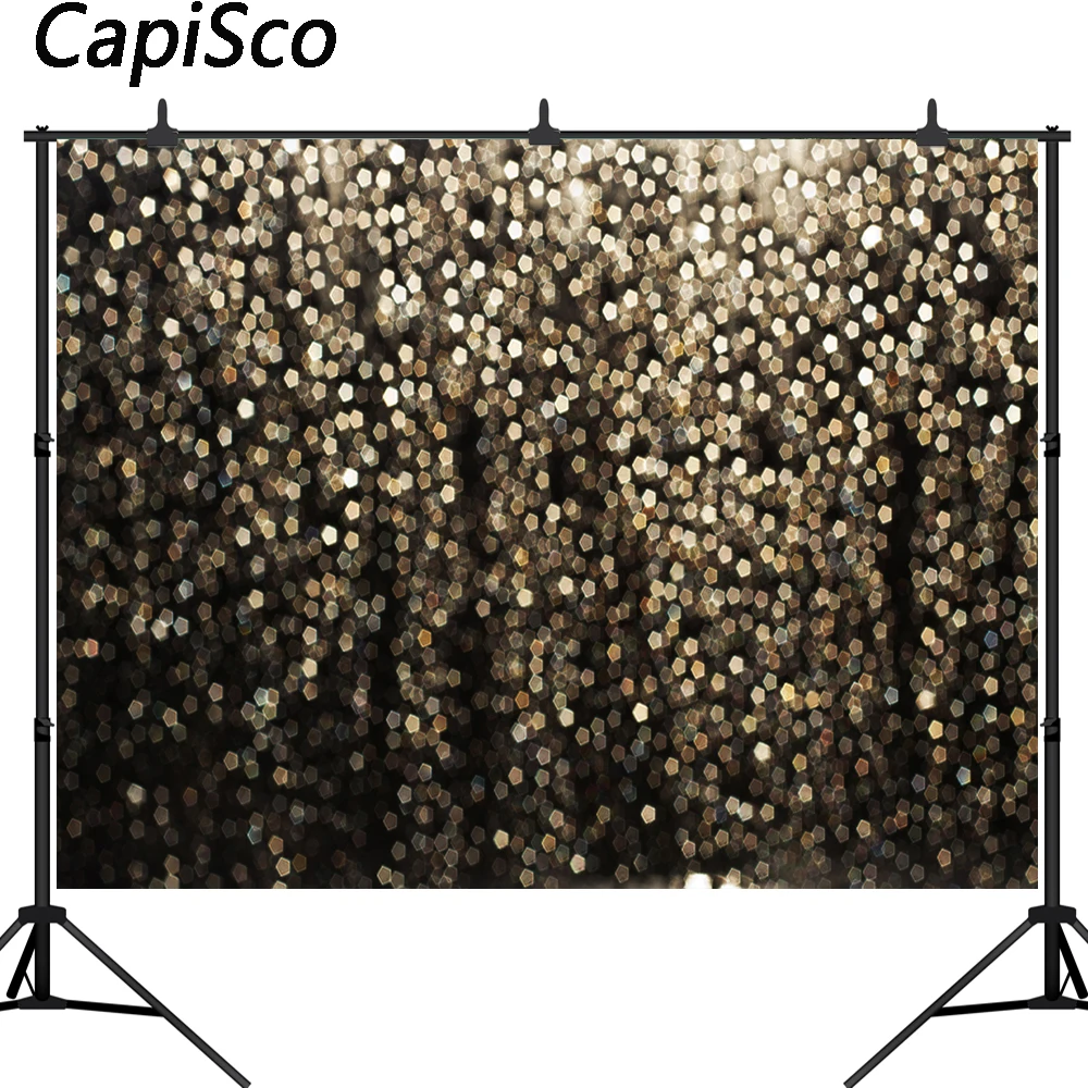 Capisco фон для фотосъемки черный золотой блестящий боке Блестящий Фон фотостудии