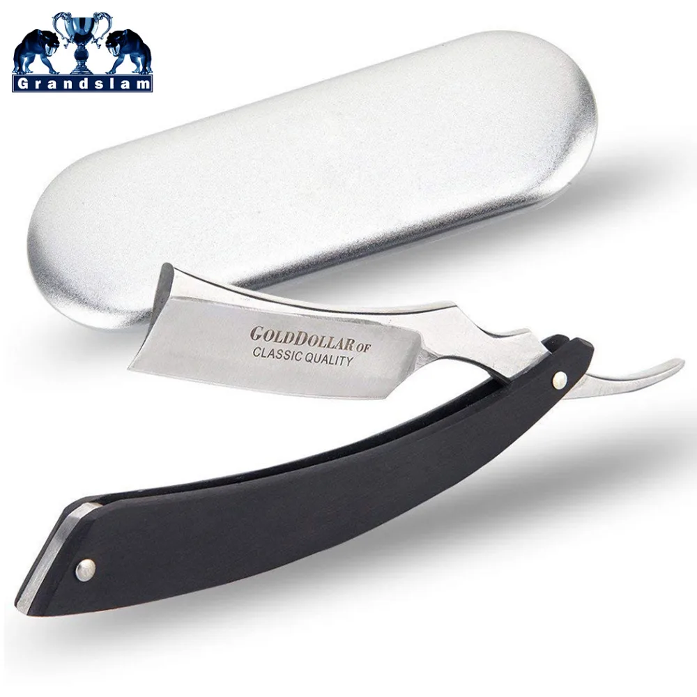 

Gold Dollar Straight Razor Shaving Razor Barber Shave Tool Men's Folding Knife Natural Sandal Wood Handle