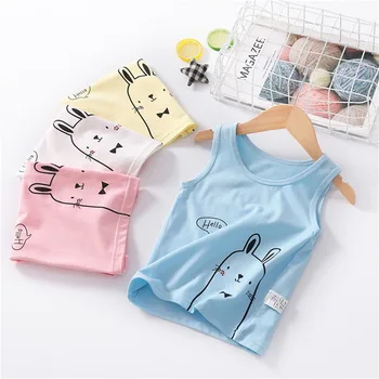 

Kids Baby Boys Girls Cute Rabbit Vests T-shirts Children Summer Top Outfit Kid Boy Cartoon 2-7Year Tops Clothes Cotton Tees