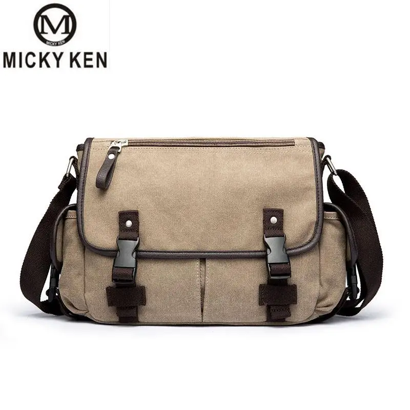 

MICKY KEN 2019 New Handbag Canvas Shoulder Bag Messenger Bag Men's Fashion Tide Bag Casual Korean Version Of Ipad Leisure Bags