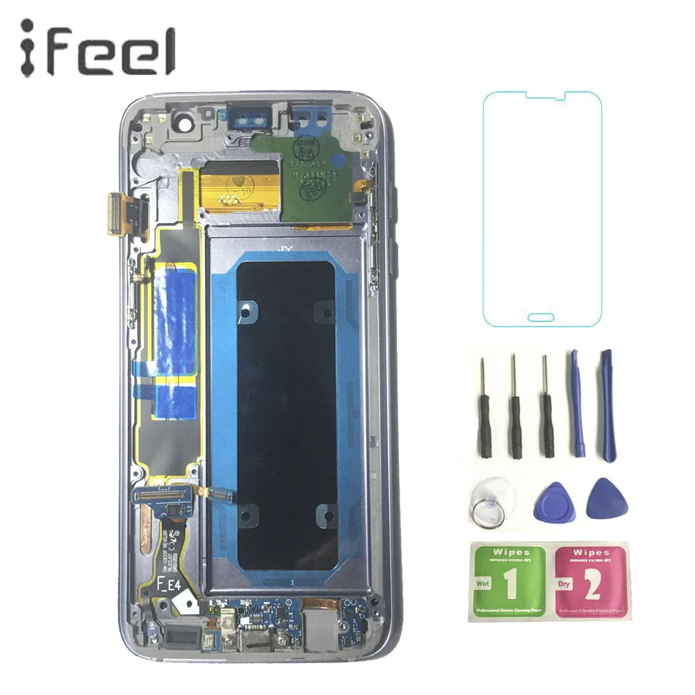 

SUPER AMOLED 5.5'' for SAMSUNG Galaxy s7 edge G935 G935F LCD Display Digitizer Touch Screen With Frame