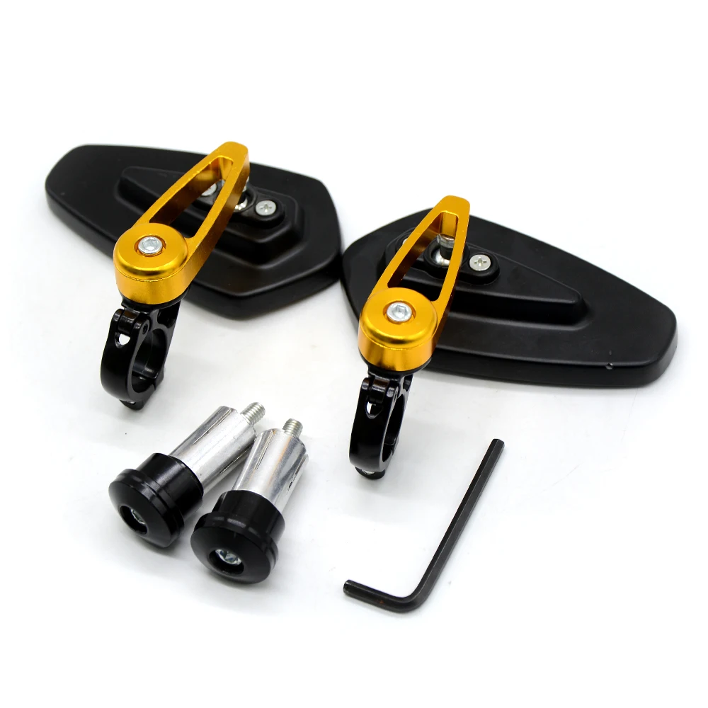 1 pair 7/8" Motorcycle Mirrors Handle Bar end Side Rearview For honda kawasaki ducati bmw ktm brommer accessories