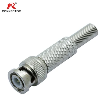 

50pcs BNC Male with Spring Connector BNC Male Plug Terminator for CCTV /RF Coaxial Cable