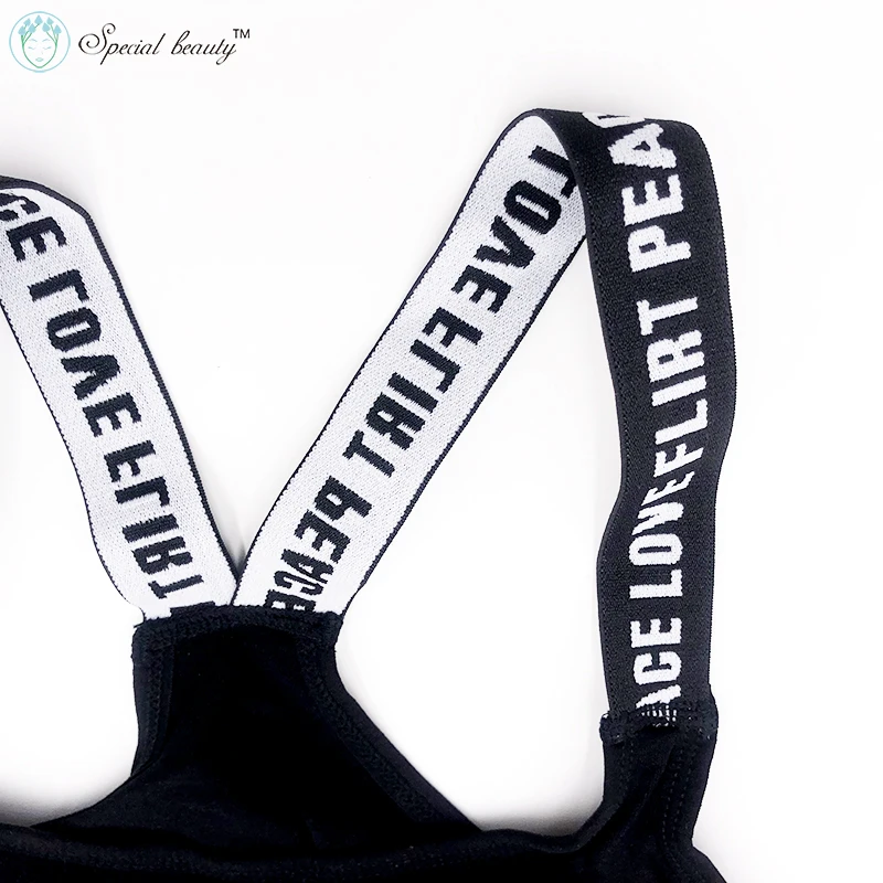 Free shipping!!!Special beauty!!!Black color Alphabet strap Super comfort soft Camisoles Beautiful girl Tube Tops sports bra