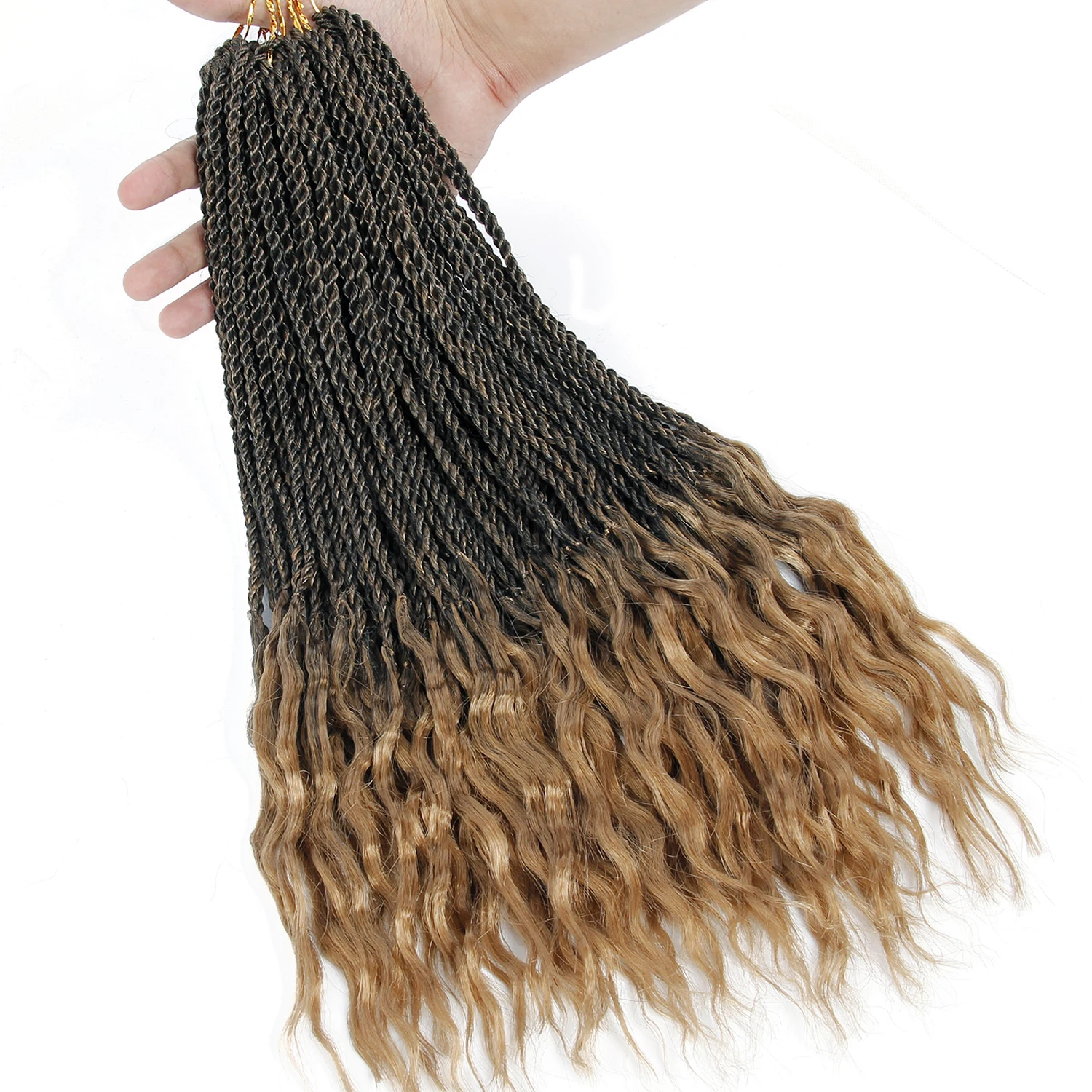 

18'' Crochet Twist Braids Ombre Braiding Hair Synthetic Curly End Senegalese Braids Crochet Hair Braid