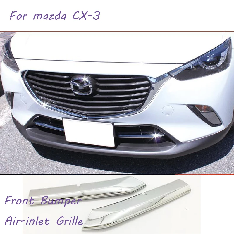 

Car Front Grille Trims Cover Front Bumper Air-inlet Grille Car Accessories Styling stickers For Mazda CX-3 CX3 2017 2018