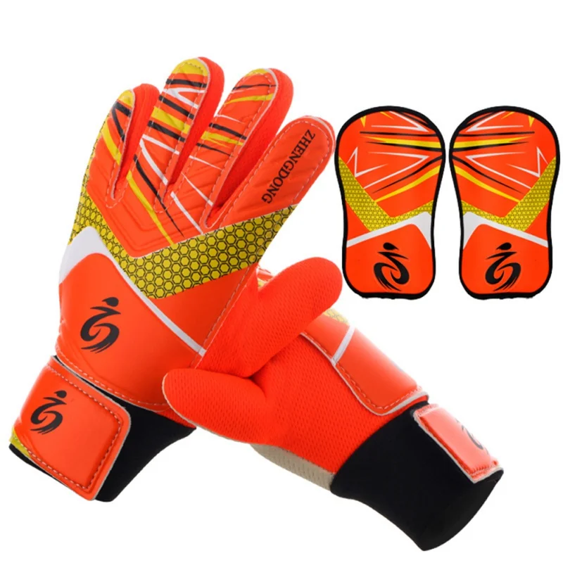 Новые детские футбольные Вратарские противоскользящие тренировочные перчатки дышащие перчатки с защитой ног командные спортивные перчатки - Цвет: 6