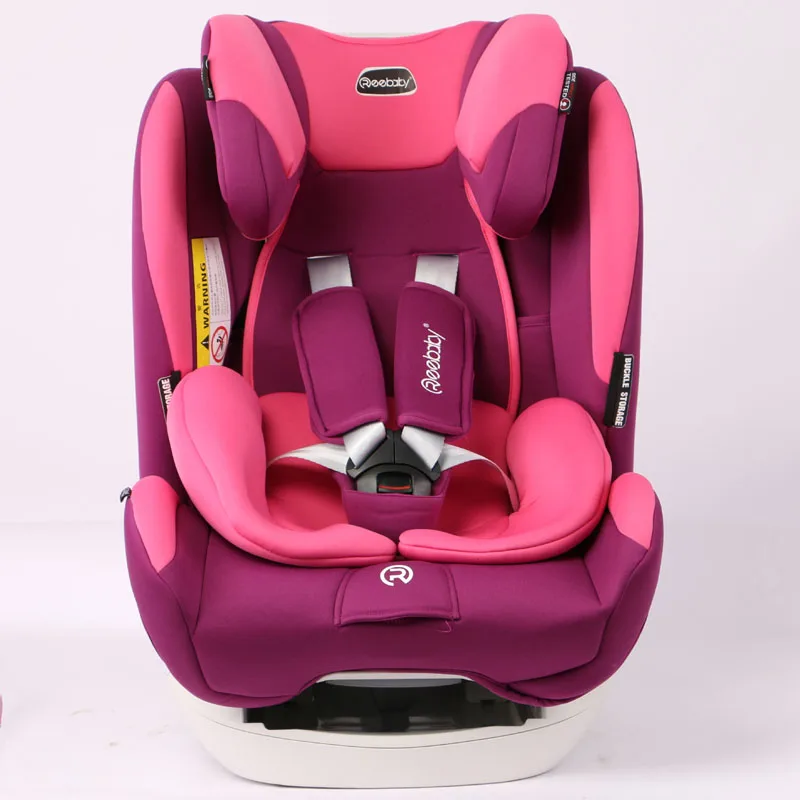 Мультяшное детское автомобильное кресло безопасности ISOfix защелка соединение пятиточечный жгут детское автомобильное безопасное сиденье трансформер автомобильное сиденье 0~ 12 - Цвет: Розовый