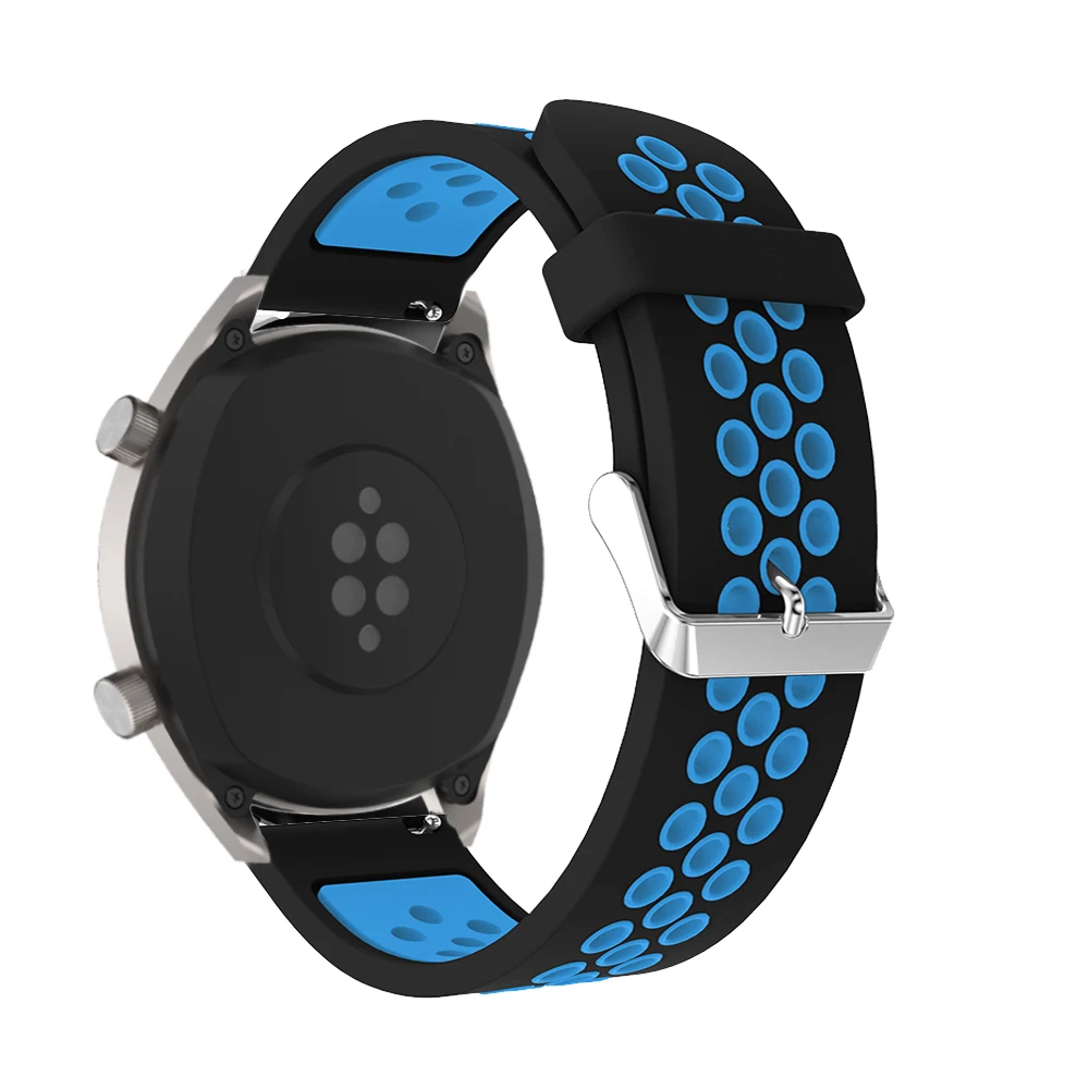 Двойной цвет силиконовый пористый дышащий ремешок для часов браслет ремешок для huawei Watch GT Honor Magic Высокое качество полосы