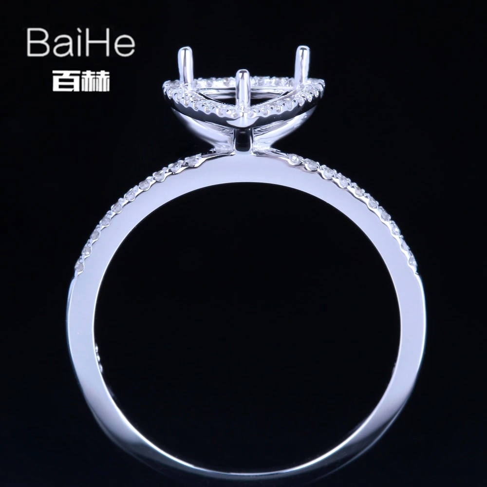 BAIHE однотонные 14K белые золотые трлёнки свадебные женские милые/романтичные