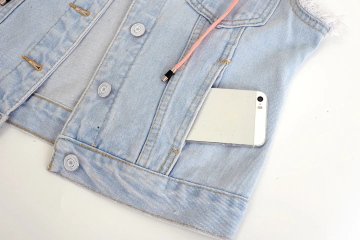 spring and autumn new wild outfit sleeveless hooded denim vest short