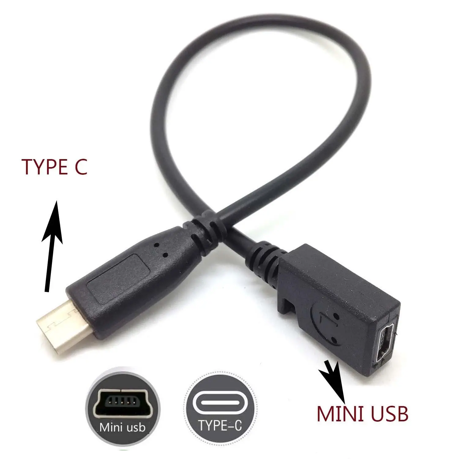 C형 USB 3.1 수-5핀 미니 USB 암 충전 데이터 동기화 케이블 코드 어댑터