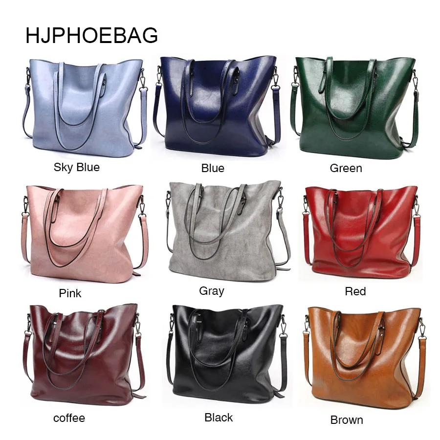  HJPHOEBAG New Tote Bags Fashion Luxury Handbag Women bags designer Large Bucket Bags Lady Leather S