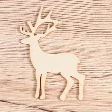 5 шт лазерная резка деревянные ломтики оленей рождественские поделки рукоделие украшения Рождественская елка Подвески Висячие украшения A3