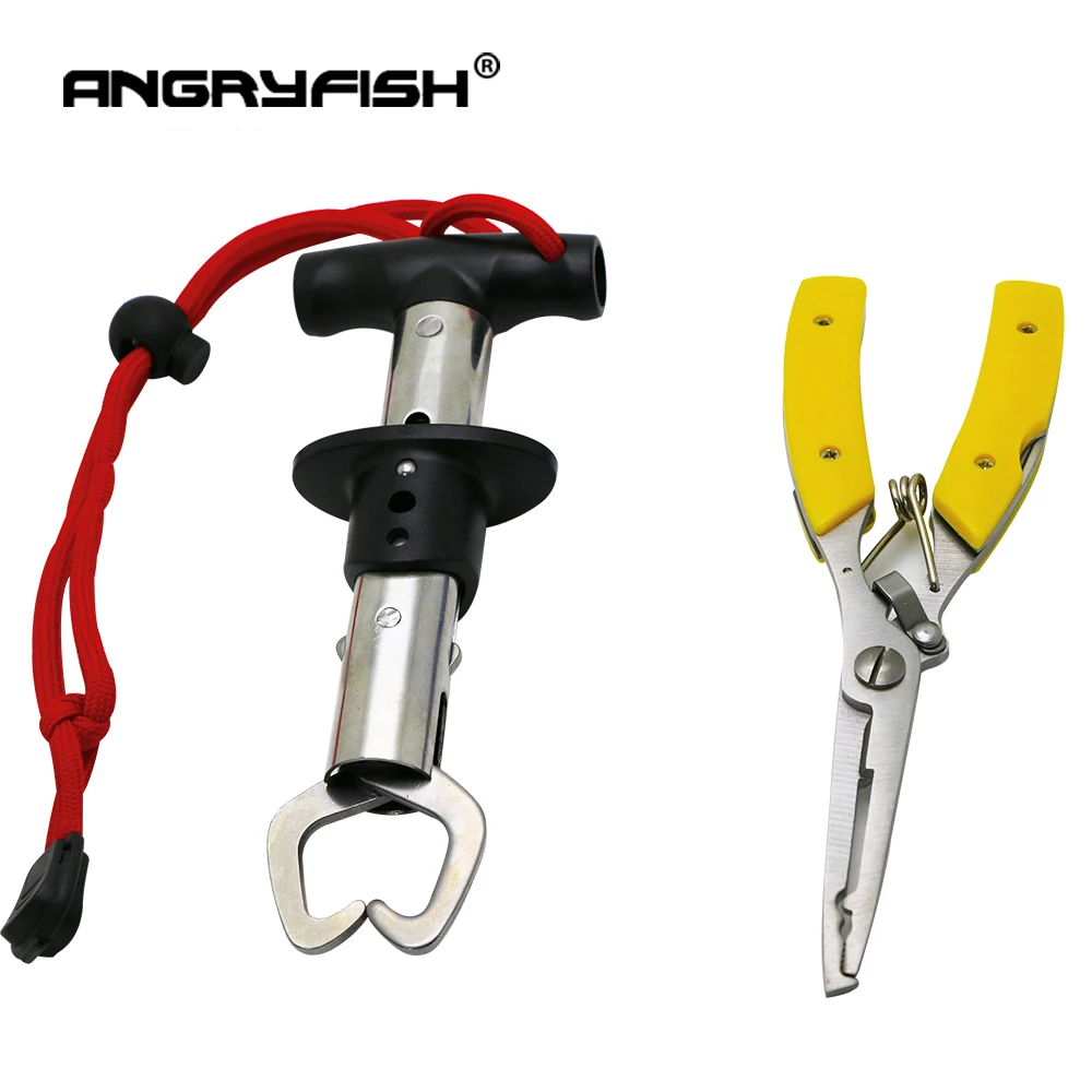Набор инструментов для рыбалки ANGRYFISH включает рыболовный захват из нержавеющей стали+ многофункциональные рыболовные крючки, плоскогубцы, снасти