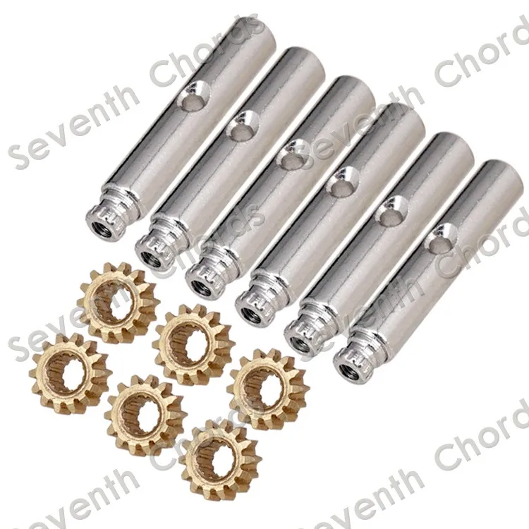 

A Set Inner Tooth Mount Hole 1:14 Brass Gear and Diameter 6mm Pins for Guitar Tuning Pegs Machine Heads Replacemen