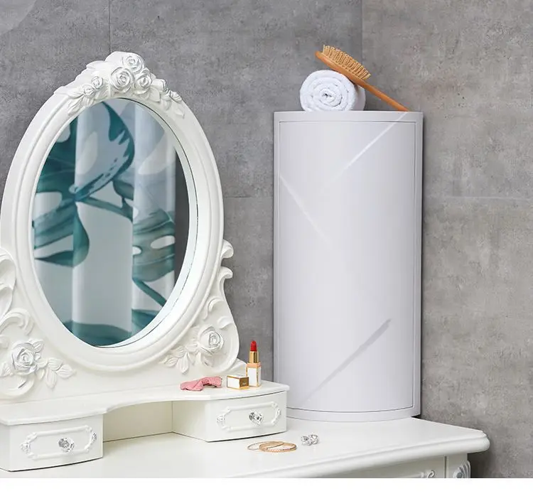  Double layer Rotating Triangle Bathroom Storage Rack Corner Shower Organizer For Cosmetics Paper To - 33006246067