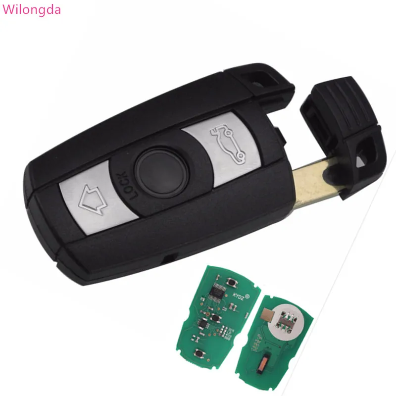 

Wilongda Auto key 3 Button Remote car Key 868MHz 434mhz PCF7945 chip car part for BMW E90 cas3 E series car key