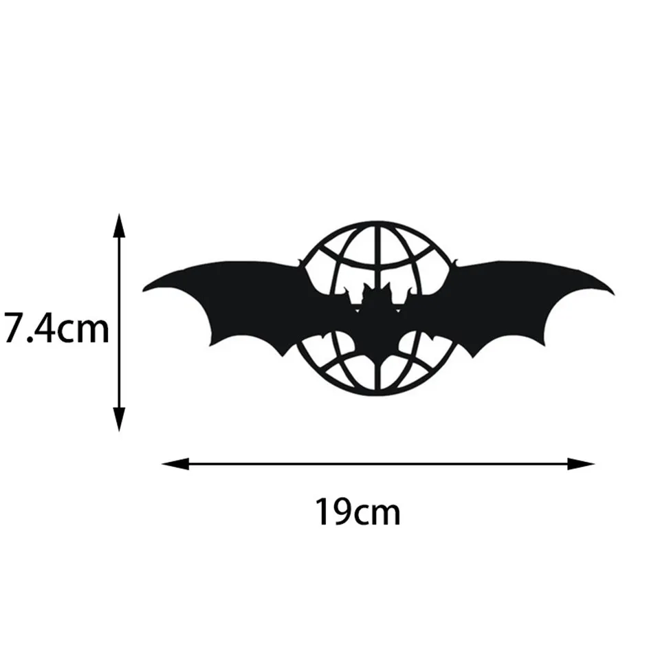 197.4cm Dazzle Color Bat Fashion Creative Cartoon Car Sticker Windshield Decorative Decals BlackSilverLaser (2)