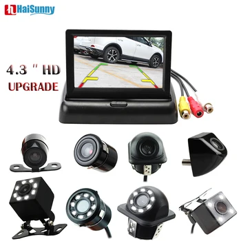 

HaiSunny 4.3 Inch Color LCD Car Foldable Monitor Kit Auto Parking Assistance System With Night Vision Rear View Backup Camera
