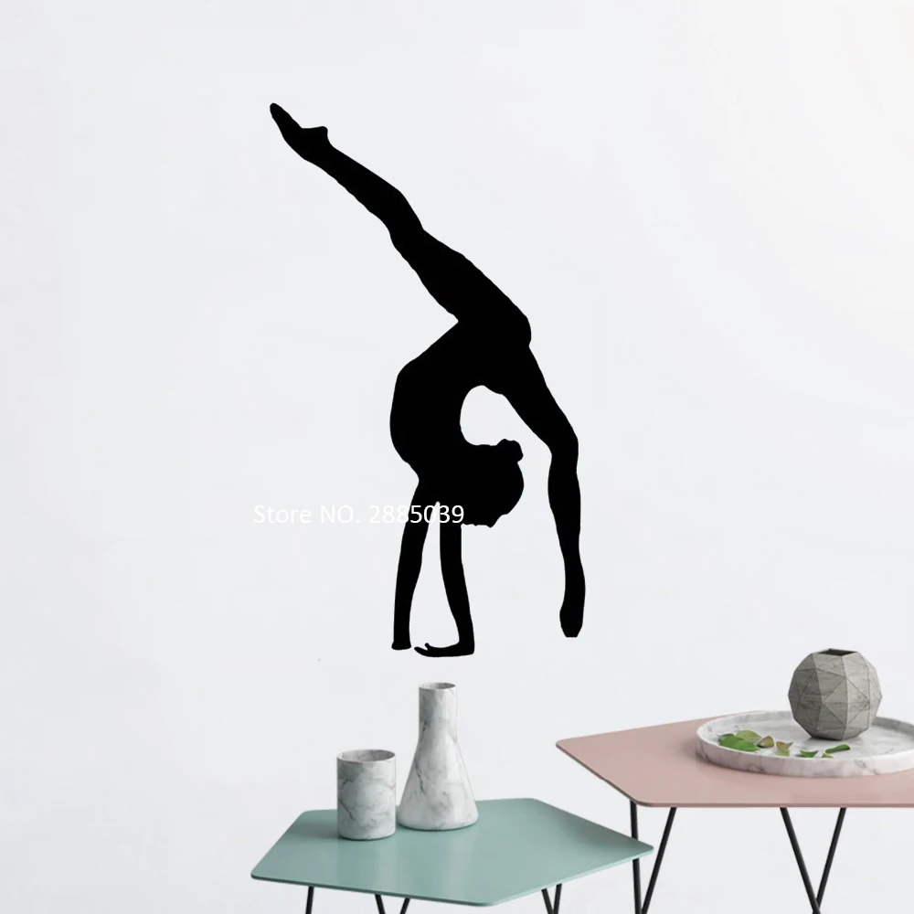 

Gymnastics Girl Vinyl Wall Decals Artistic Gymnastics Stickers Sport Murals Interior Wall Bedroom Decor Art Gym Posters LC1126